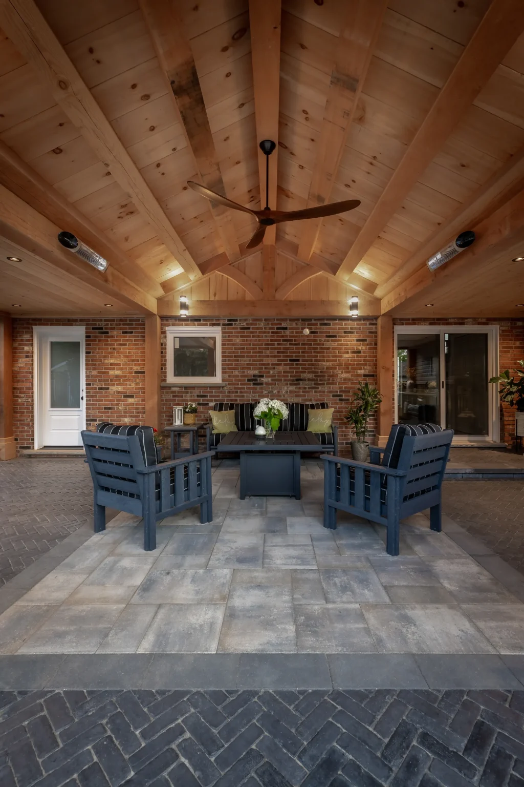 Timber roof, existing house window and covered seating area in Dundas.